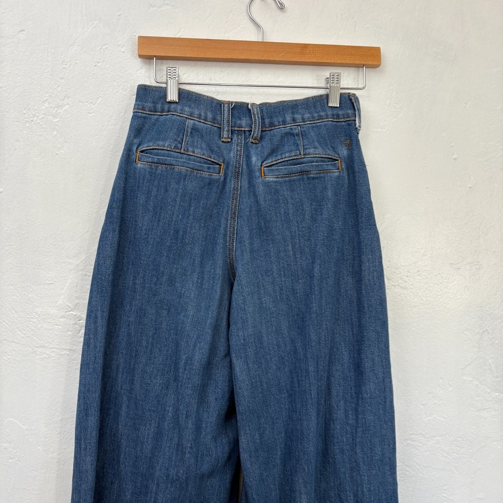 Anthropologie Pilcro Bell Bottom Wide Leg Jeans Women Size 25 Blue High Rise - Picture 8 of 13